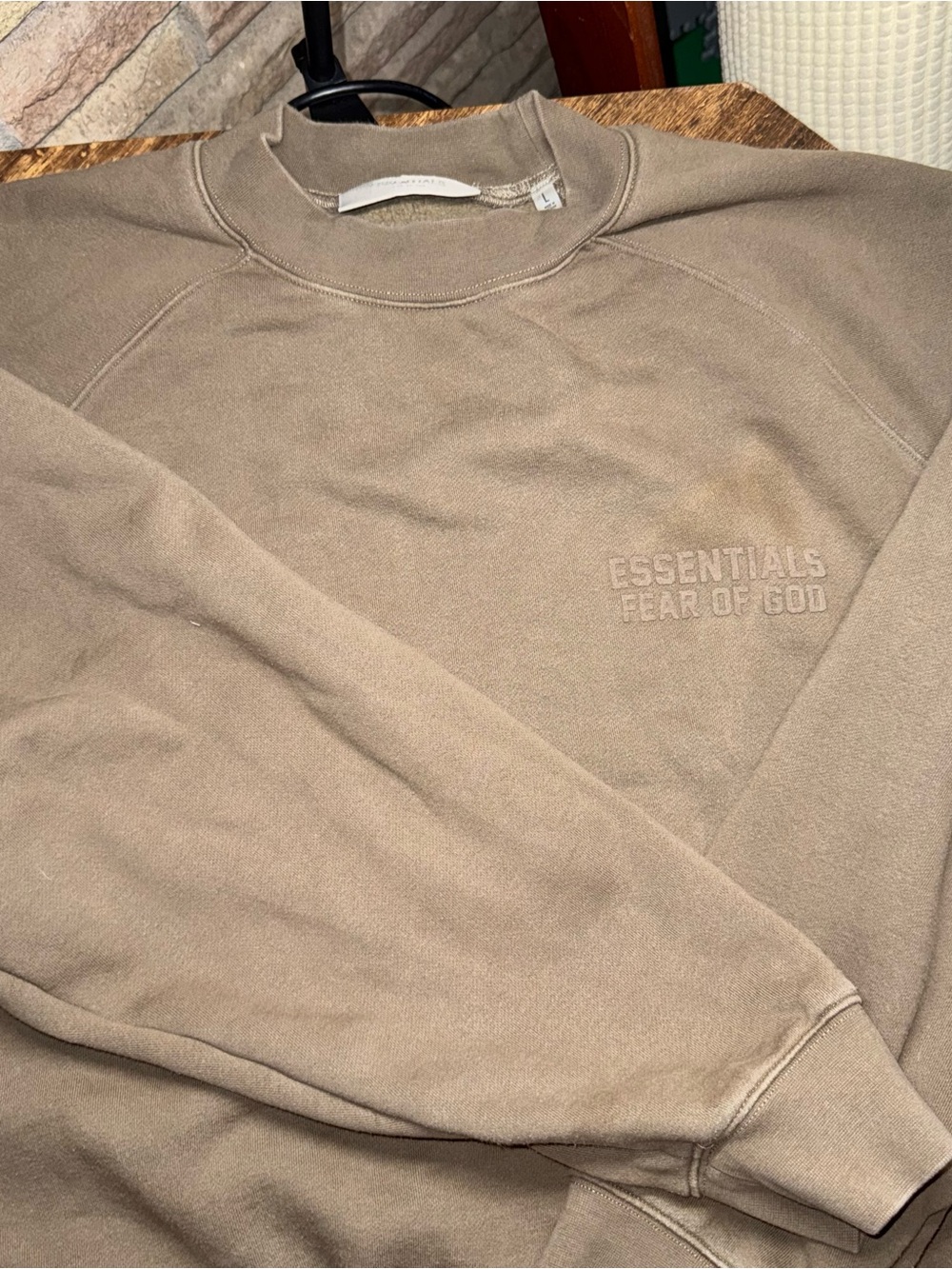 Essentials Fear of God Men's Taupe Crewneck Sweatshirt